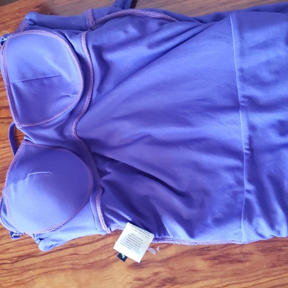 Jantzen Draped Surplice Purple One Piece Swimsuit Aqua Slimming V-Neck Size 10 - Picture 12 of 16